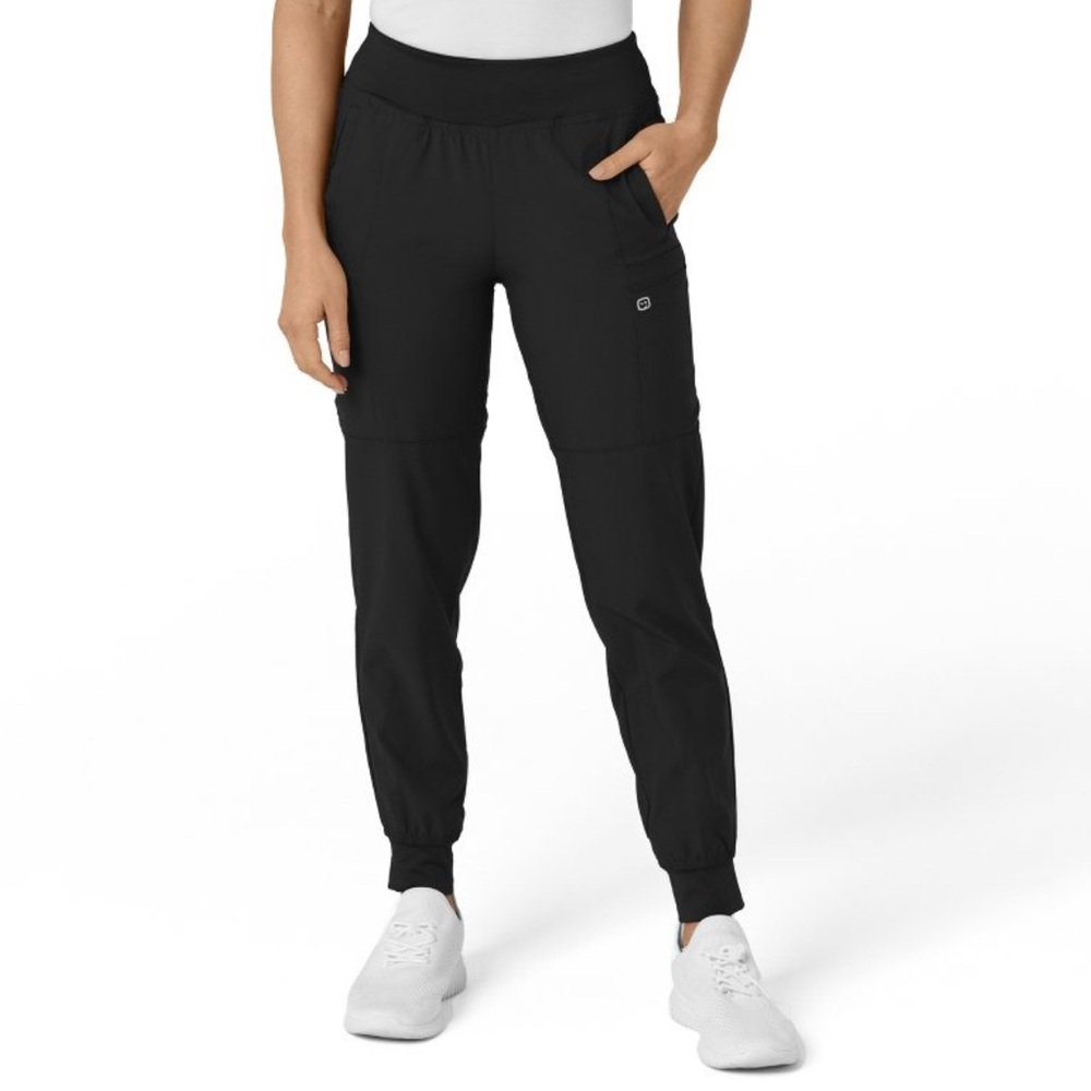 3 pairs Wink Black Track Pants with Tapered Leg and Elastic Waistband